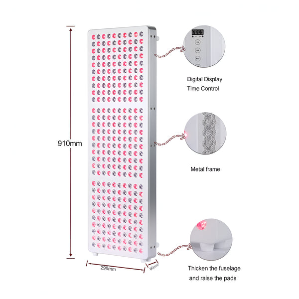 Red Light Therapy Panel Designed for Home Wellness, 300 LEDs, Multi-Wavelength 660nm 850nm, Standing Design