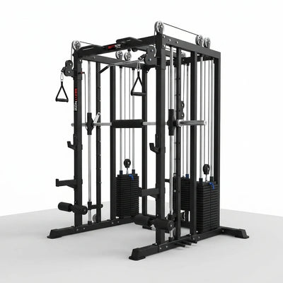 Smith Machine Gym System Built for Complete Strength Training, Triple Cable Stacks, 1000+ Exercises, 2500 lb Rating