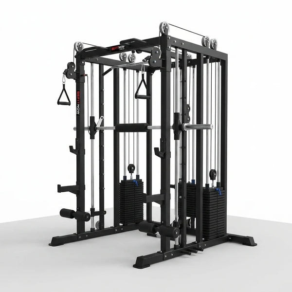 Smith Machine Gym System Built for Complete Strength Training, Triple Cable Stacks, 1000+ Exercises, 2500 lb Rating — Studio Shot