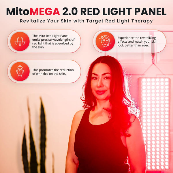 2.0 Red Light Panel - Red Light Therapy for Face and Neck – Red Light Therapy Panel - Red Light & near Infrared Red Light Therapy - At-Home Red Light Therapy for Body